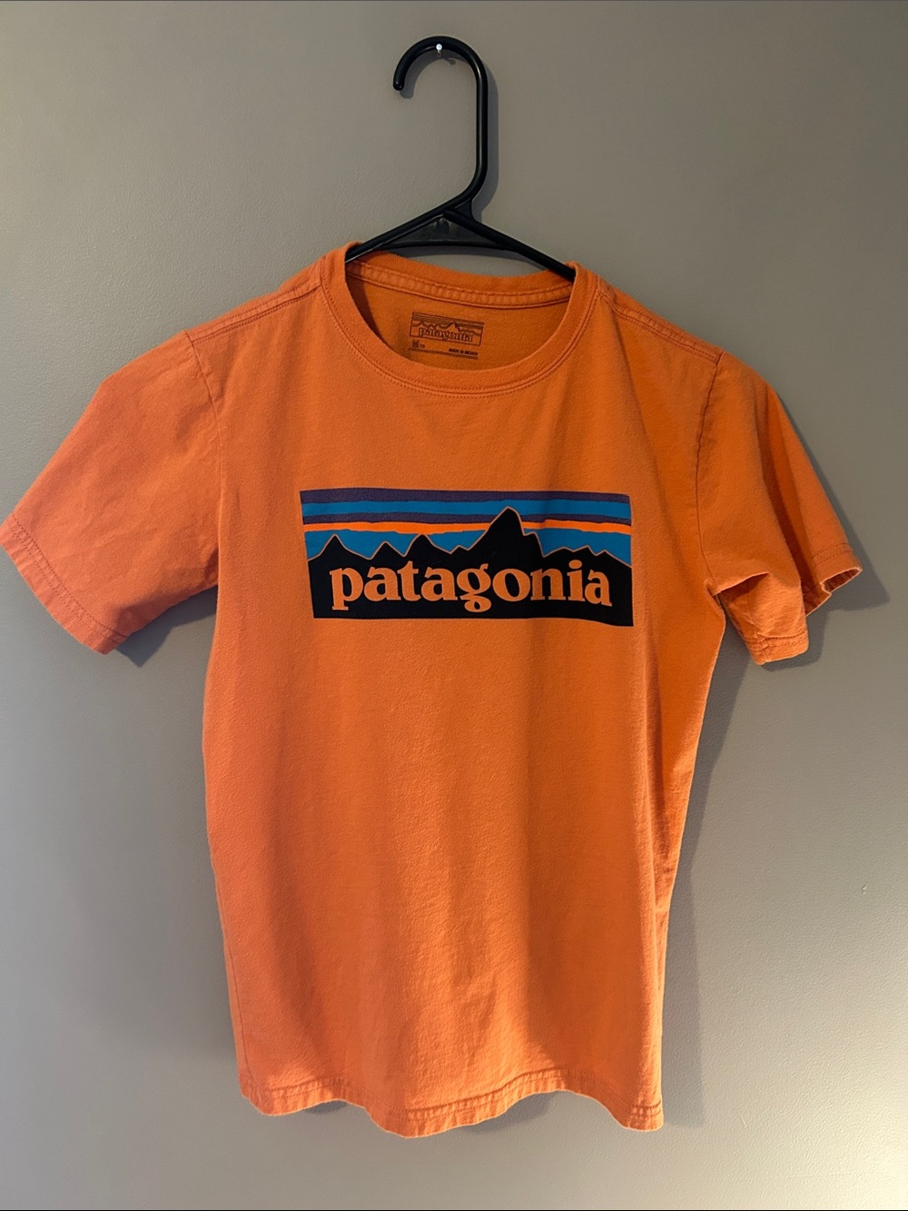 Patagonia Boy’s Medium Orange Logo Crew Neck T-Shirt